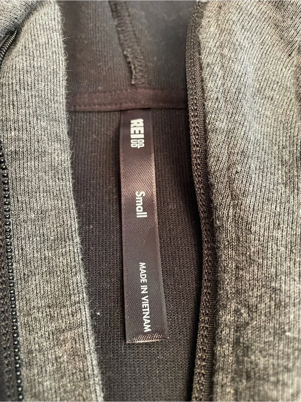 REI Gray and Black Zip Hoodie